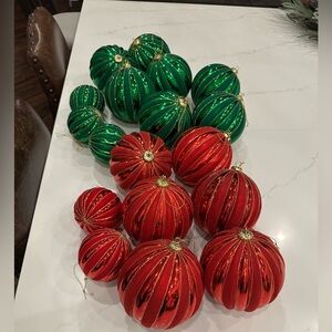 Kirklands Festive Red and Green Ornament Collection